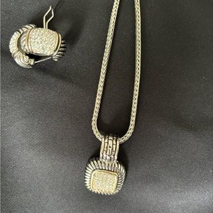 Faux David Yurman necklace earring set.